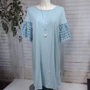 Lane Bryant Sky Blue Dress/Cover-up with Lace Detail Size 22/24